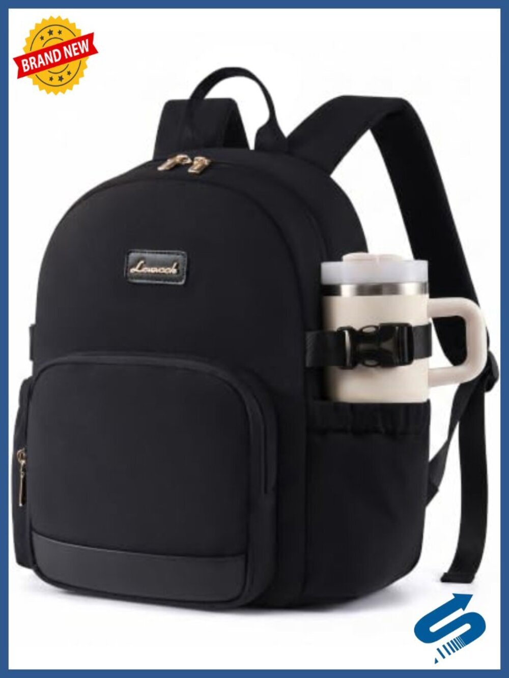 Mini Backpack with Giant Tumbler Holder, Lightweight Water-Resistant, 11